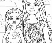 Coloriage Barbie avec sa sœur Kelly