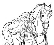 Coloriage Barbie avec son cheval