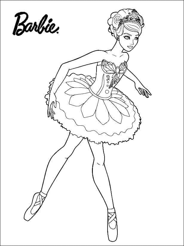Coloriage et dessins gratuits Barbie ballerine à imprimer