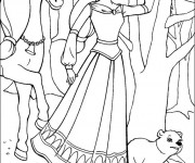 Coloriage Barbie cheval