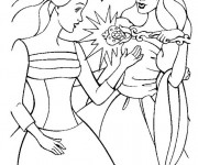 Coloriage Barbie coeur de princesse
