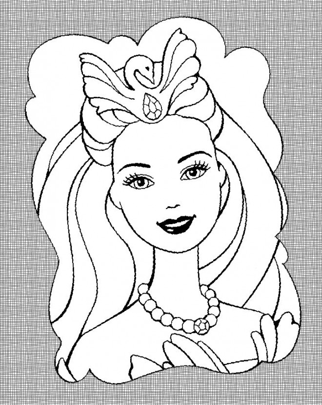 Coloriage et dessins gratuits Barbie coeur princesse à imprimer