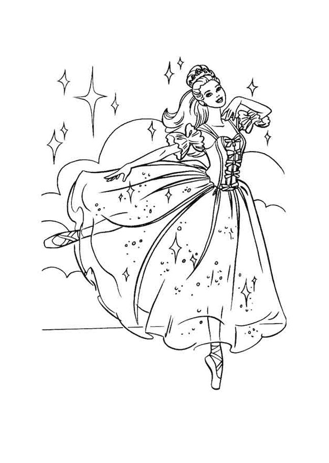 Coloriage Barbie Danse Dessin Gratuit à Imprimer