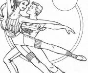 Coloriage Barbie danse avec Ken