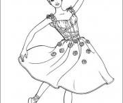 Coloriage et dessins gratuit Barbie danseuse à imprimer