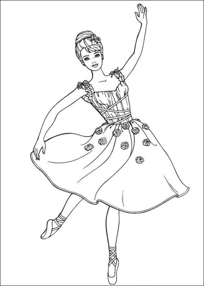 Coloriage Barbie danseuse dessin gratuit à imprimer