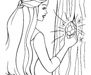 Coloriage Barbie d&eacute;couvre une pierre pr&eacute;cieuse