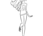 Coloriage Barbie en legging