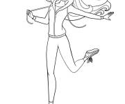 Coloriage Barbie en legging et sweater