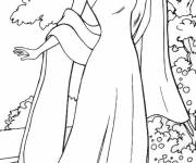 Coloriage Barbie en robe de bal