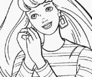 Coloriage et dessins gratuit Barbie est heureuse à imprimer