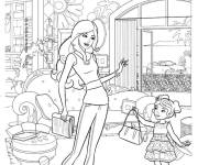 Coloriage Barbie et Chelsea dans le monde des poup&eacute;es