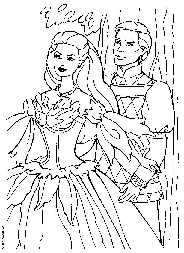 Coloriage Barbie et Ken dessin gratuit à imprimer