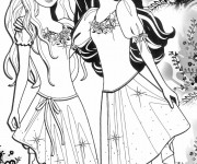 Coloriage Barbie et son amie