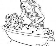 Coloriage Barbie et son bébé