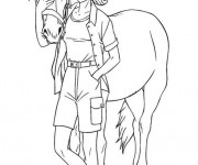 Coloriage Barbie et son cheval en ligne