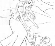 Coloriage Barbie et son chien