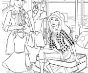 Coloriage Barbie et Teresa essaient la nouvelle collection de v&ecirc;tements