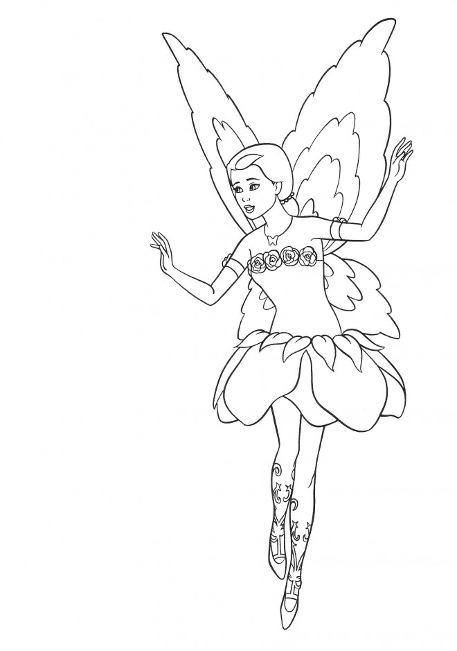 Coloriage Barbie fée dessin gratuit à imprimer