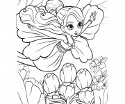 Coloriage Barbie f&eacute;e magique en ligne