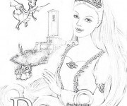 Coloriage Barbie format A4