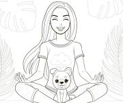 Coloriage Barbie pratique le Yoga
