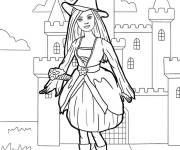 Coloriage Barbie se déguise pour l'Halloween