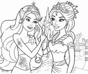 Coloriage Barbie sir&egrave;ne et le cadeau de coquille