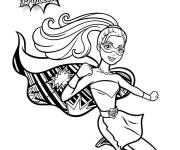 Coloriage Barbie super h&eacute;ro&iuml;ne