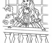 Coloriage et dessins gratuit Barbie sur son balcon à imprimer