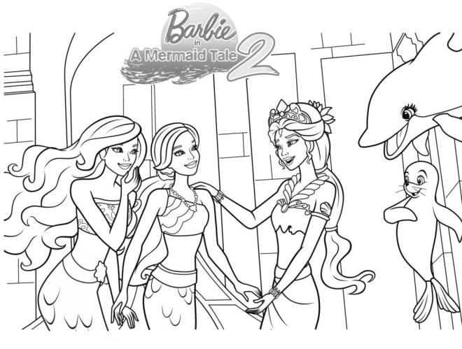 Coloriage et dessins gratuits Belle sirène Barbie à imprimer