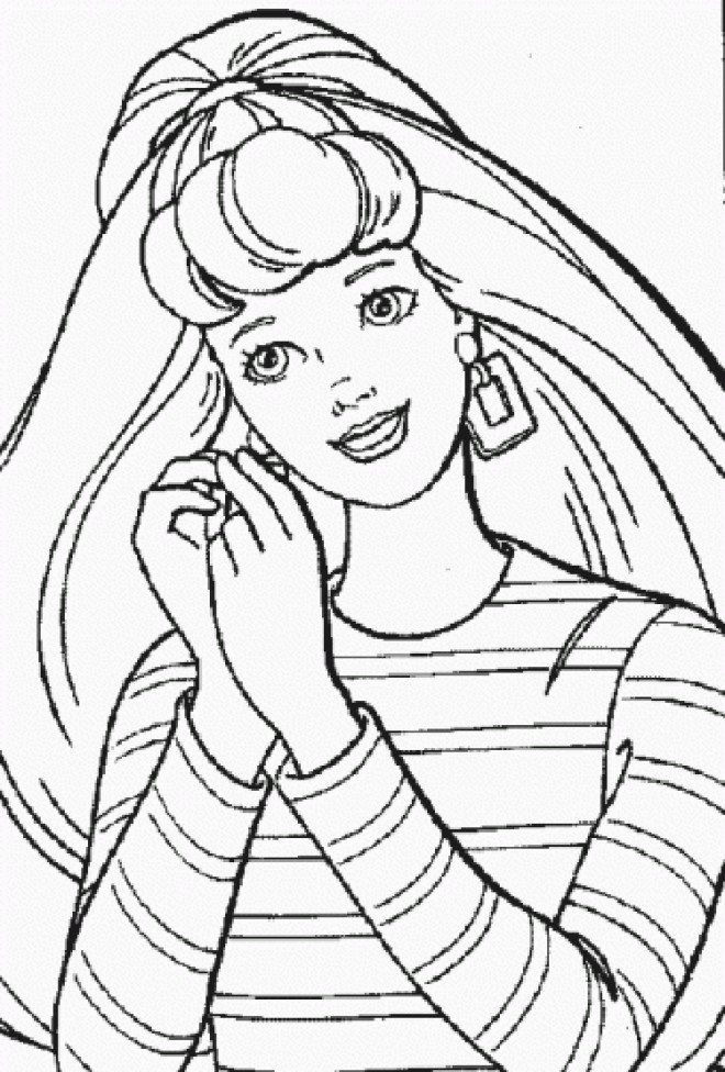 Coloriage Dessin Barbie facile dessin gratuit à imprimer