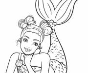 Coloriage La princesse Barbie sir&egrave;ne