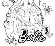 Coloriage Mod&egrave;le Barbie avec des Diamonds