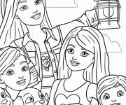 Coloriage Personnages de dessins animé aventure de Barbie maison de rêve