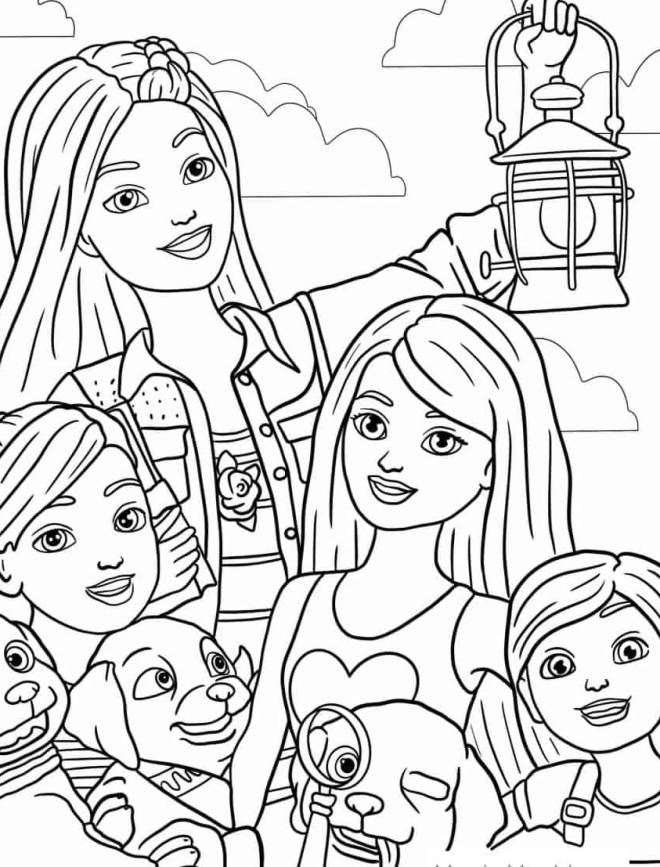 Coloriage et dessins gratuits Personnages de dessins animé aventure de Barbie maison de rêve à imprimer