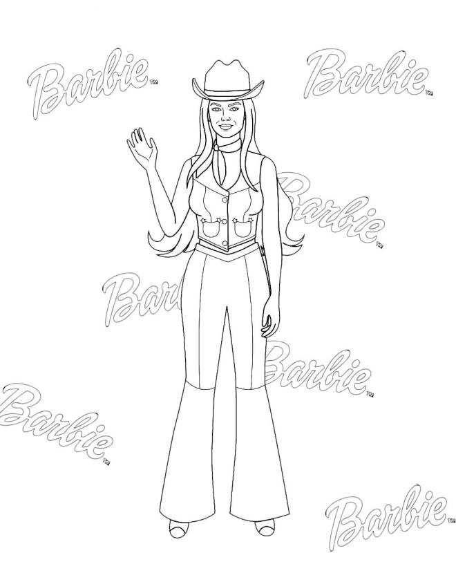 Coloriage et dessins gratuits Portrait de Margot Robbie Barbie film à imprimer