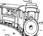 Coloriage Baby Bop dans le train