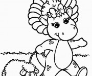 Coloriage Baby Bop se prom&egrave;ne