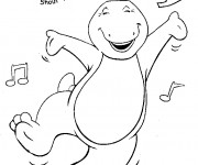 Coloriage Barney danse