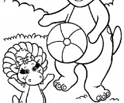 Coloriage Barney et Baby Bop