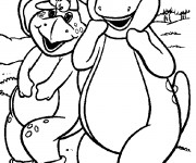 Coloriage et dessins gratuit Barney et BJ à imprimer