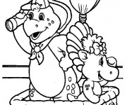 Coloriage Bj et Baby Bop partent en excursion
