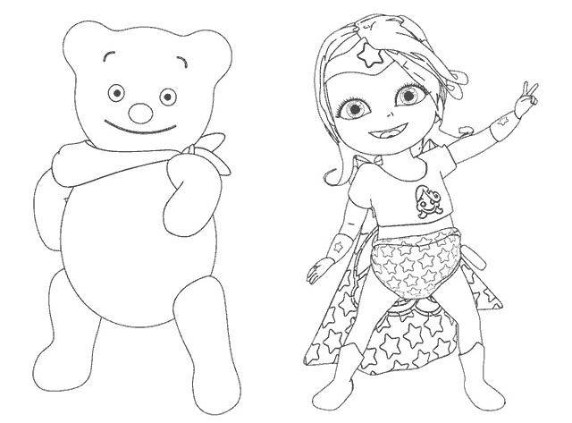 Coloriage et dessins gratuits Bebe Lilly et son ourson à imprimer