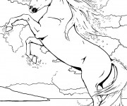 Coloriage et dessins gratuit Bella Sara le cheval saute à imprimer