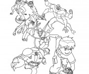 Coloriage et dessins gratuit Ben 10 et ses transformations à imprimer