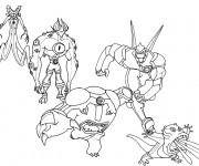 Coloriage Les transformations de Ben 10