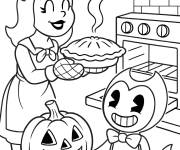 Coloriage Alice Angel a pr&eacute;par&eacute; la tarte pour Bendy