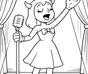Coloriage Alice Angel en tant que chanteuse