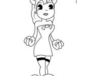 Coloriage Ange Alice debout sur un nuage